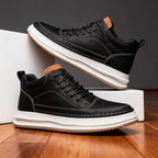 Men's Textured Leather Cushioned Sneakers