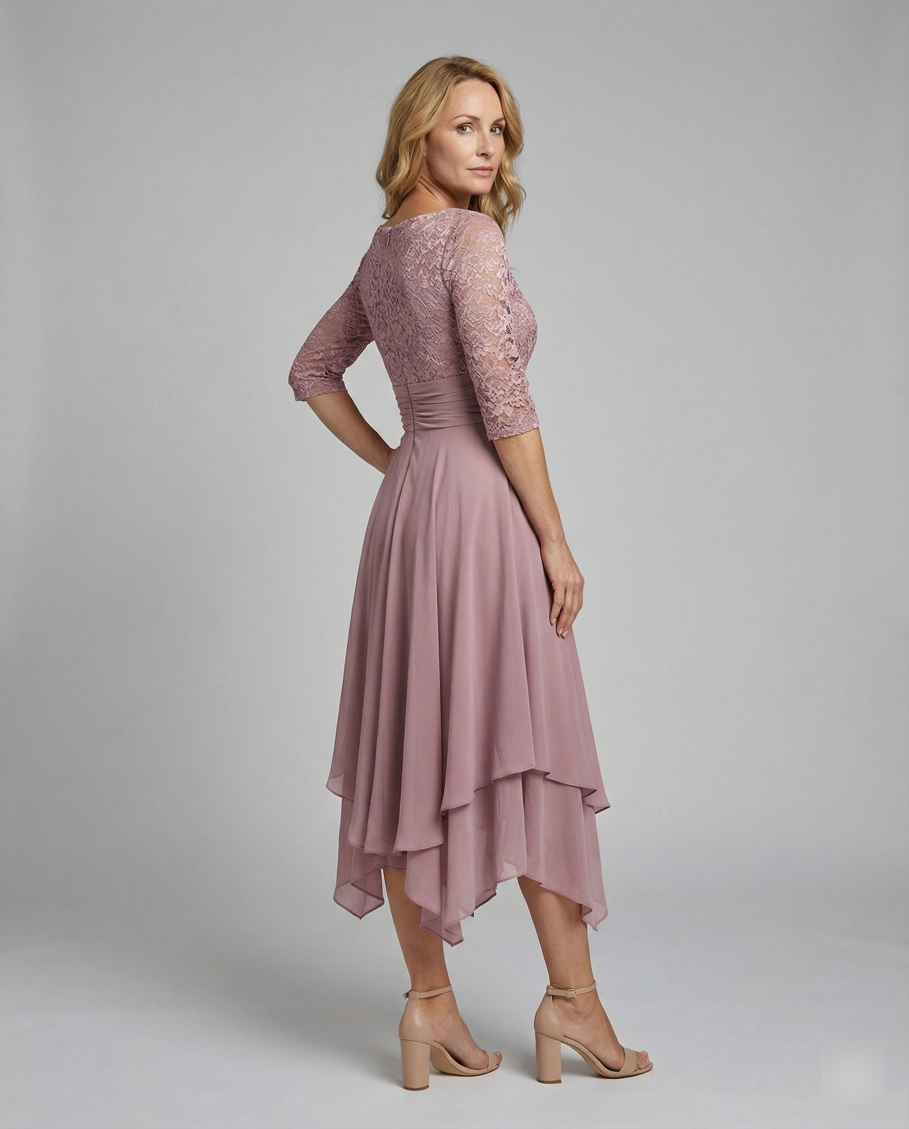 Women's Lace Fit & Flare Midi Dress
