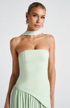 Women's Strapless Slit Maxi Dress