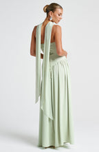 Women's Strapless Slit Maxi Dress