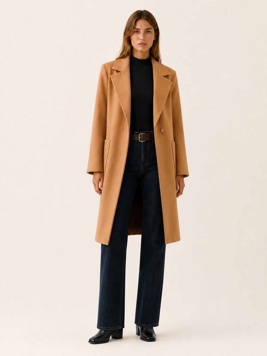 Elsie | Classic Single-Breasted Notched Lapel Trench Coat