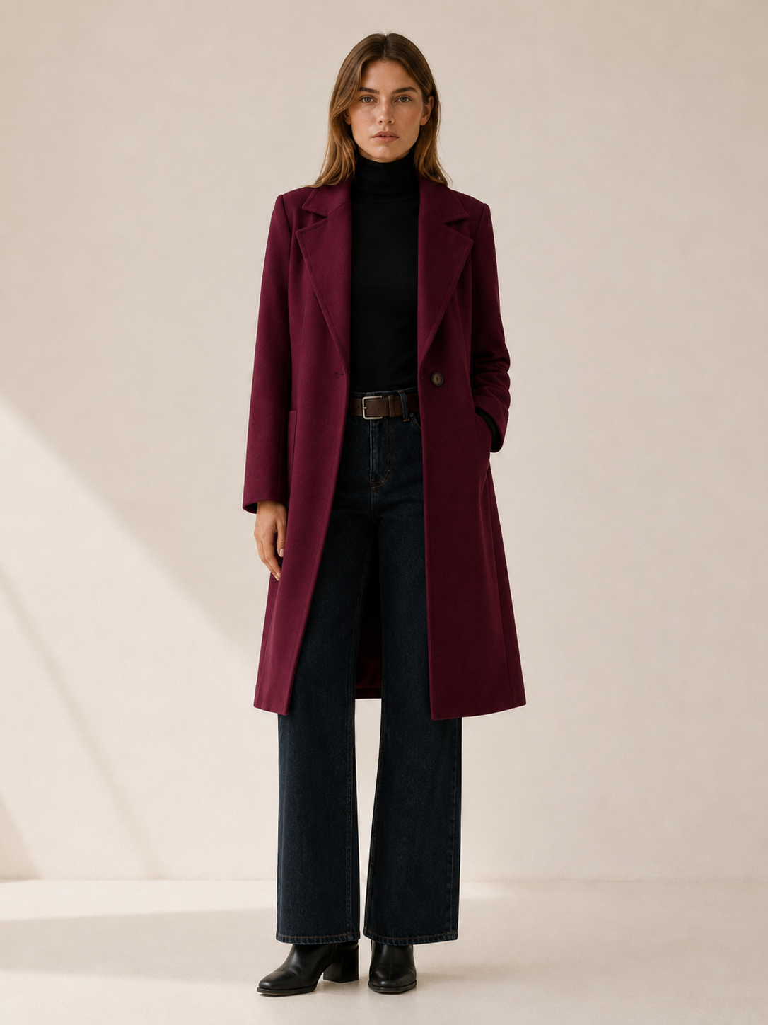 Elsie | Classic Single-Breasted Notched Lapel Trench Coat