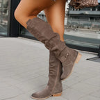 Women's Chic Suede Knee-High Boots – Pointed Toe