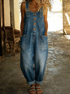 Grace | Buckle Strap Denim Overalls