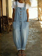 Grace | Buckle Strap Denim Overalls