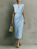 Valentina | Midi dress with side draping for sophisticated charm