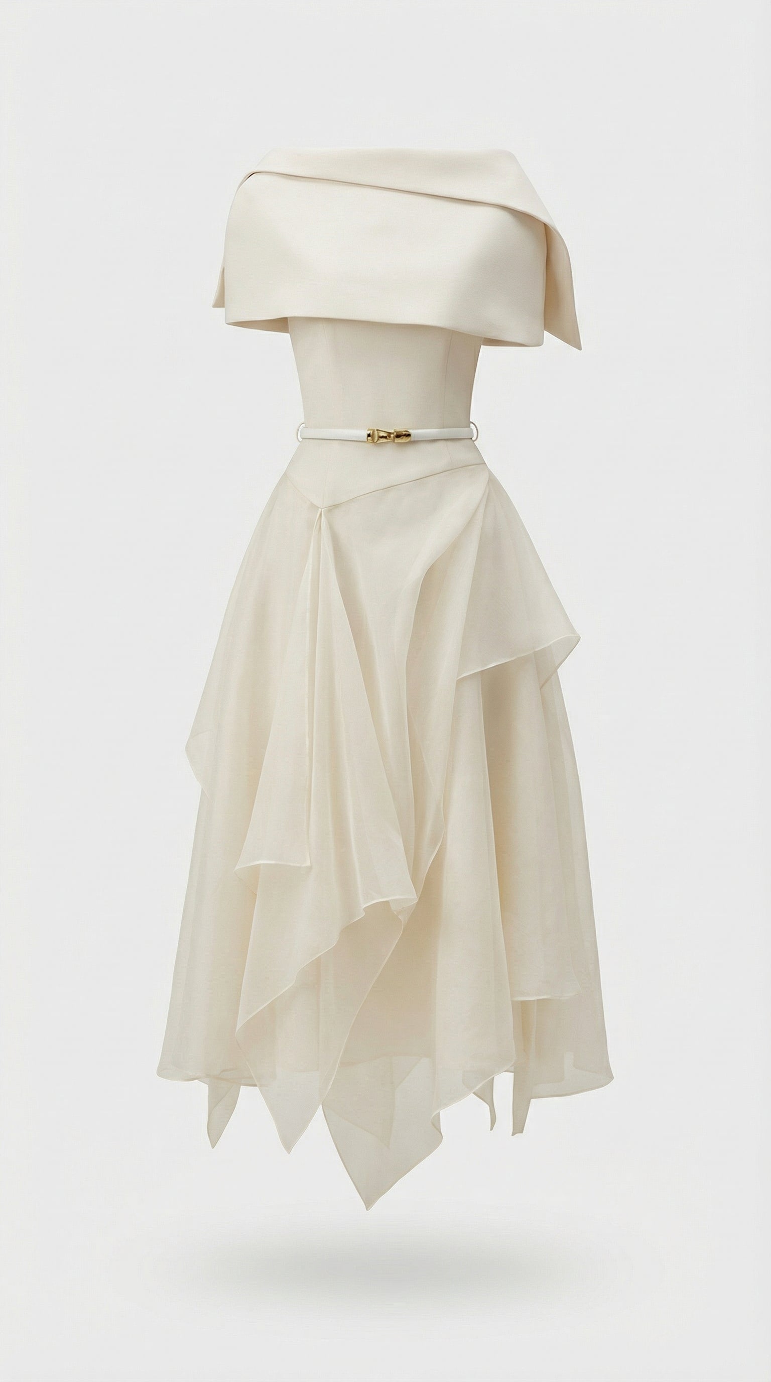 Kora Backless Cape Midi Dress