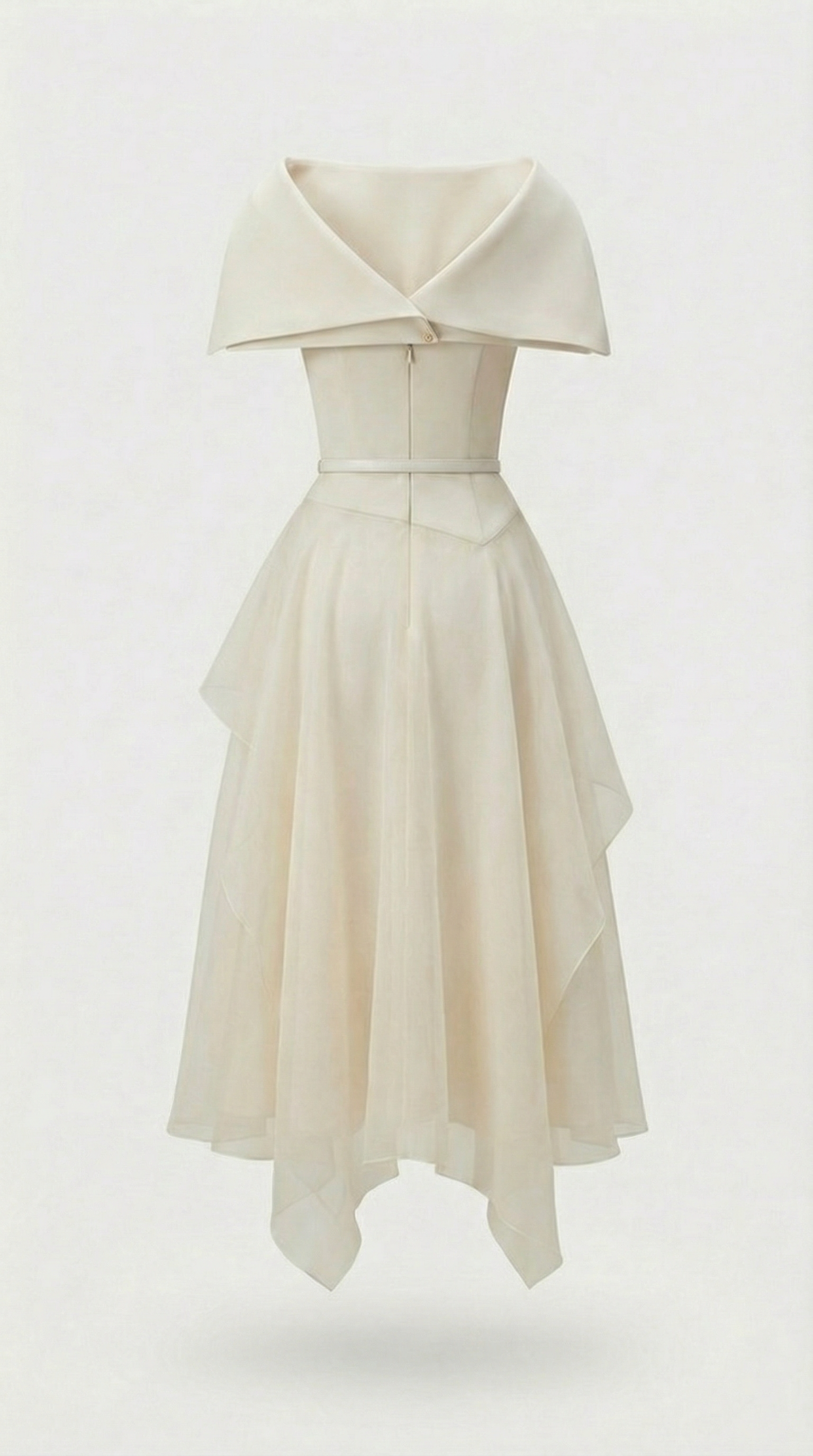 Kora Backless Cape Midi Dress