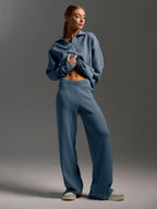 Women's Oversized Polo & Wide-Leg Trouser Set