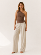 Ilyra | Chic One Shoulder Ruched Top