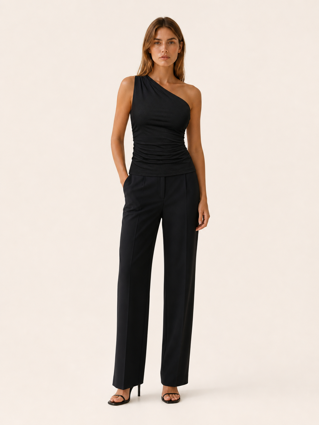 Ilyra | Chic One Shoulder Ruched Top