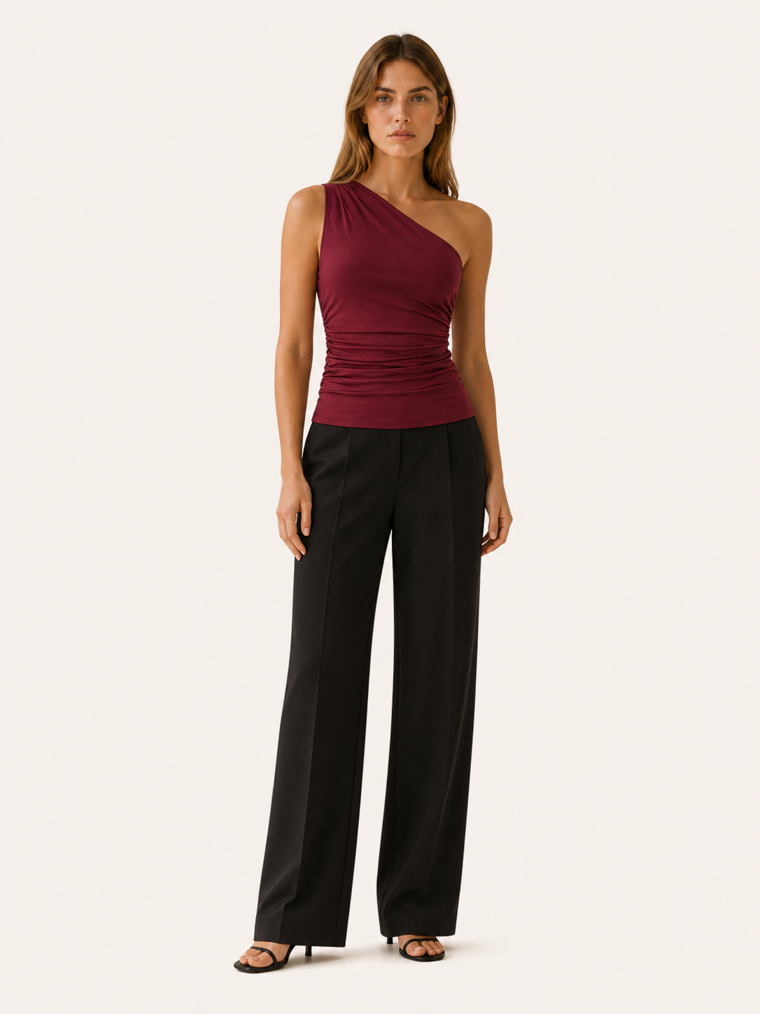 Ilyra | Chic One Shoulder Ruched Top
