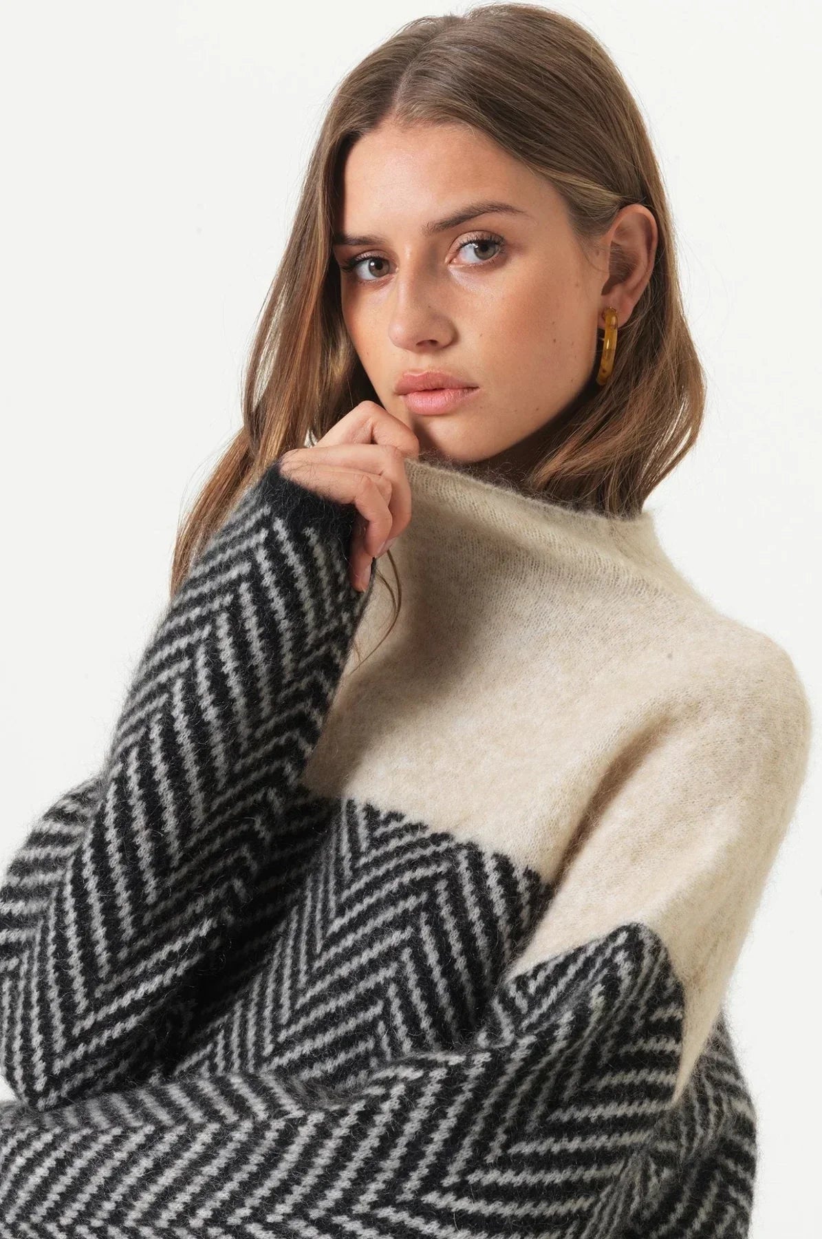 Willow Women's Herringbone Turtleneck Jumper