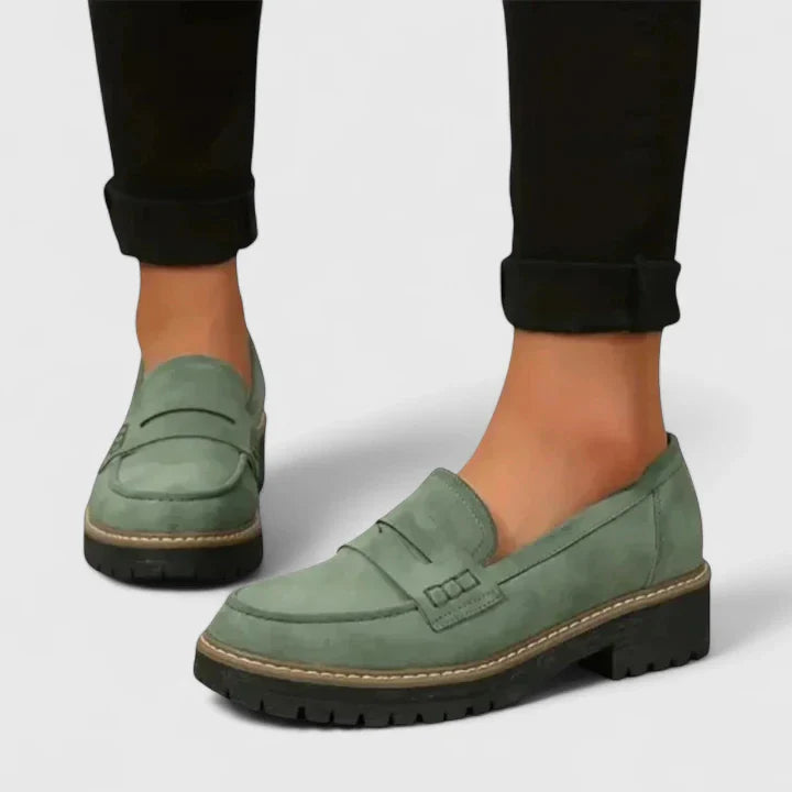 Women's Lined Loafers - Comfortable Slip-On Flat Shoes