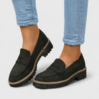 Women's Lined Loafers - Comfortable Slip-On Flat Shoes