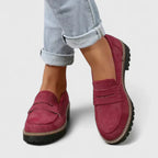 Women's Lined Loafers - Comfortable Slip-On Flat Shoes