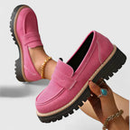 Women's Lined Loafers - Comfortable Slip-On Flat Shoes