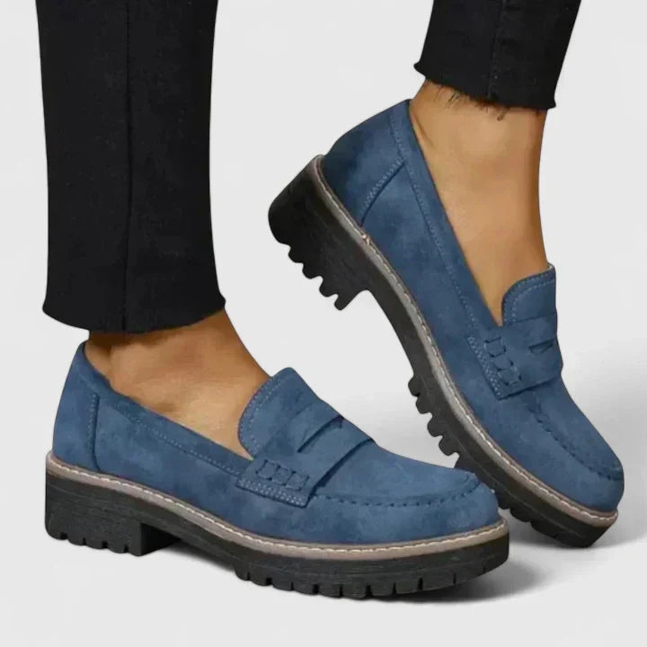 Women's Lined Loafers - Comfortable Slip-On Flat Shoes