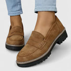 Women's Lined Loafers - Comfortable Slip-On Flat Shoes