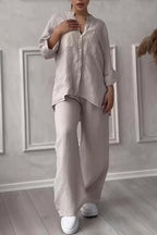 Janet | Women's Button-Up Two-Piece Set