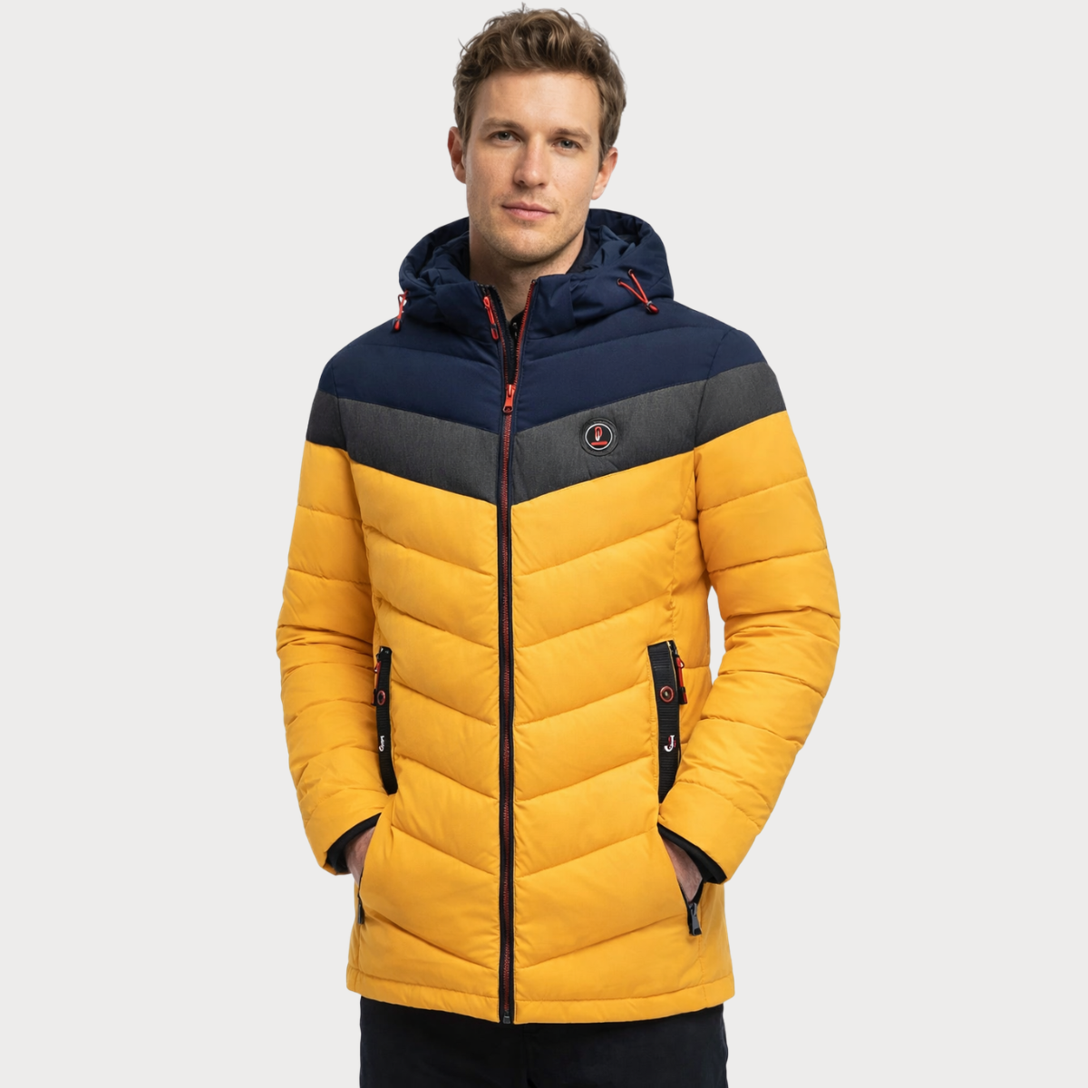 Men's Padded Winter Jacket – Removable Hood