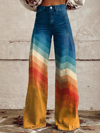 Women's Zigzag Print Loose Fit Trousers