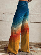 Women's Zigzag Print Loose Fit Trousers