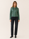 Willow | Edgy Cropped Hooded Faux Leather Jacket