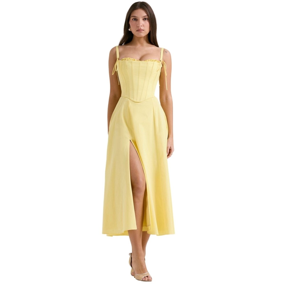 Laarni Off Shoulder Corset Midi Dress