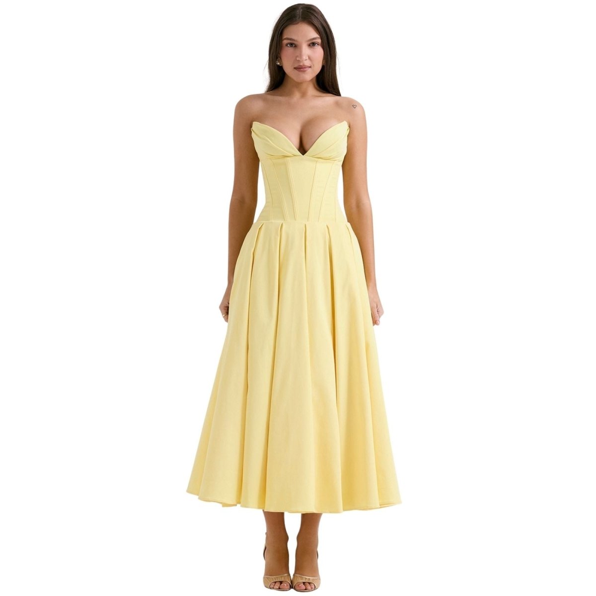Laarni Off Shoulder Corset Midi Dress