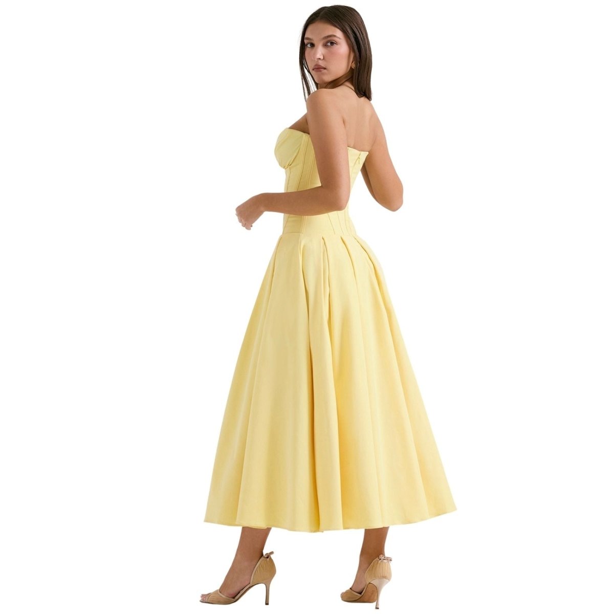 Laarni Off Shoulder Corset Midi Dress