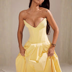 Laarni Off Shoulder Corset Midi Dress