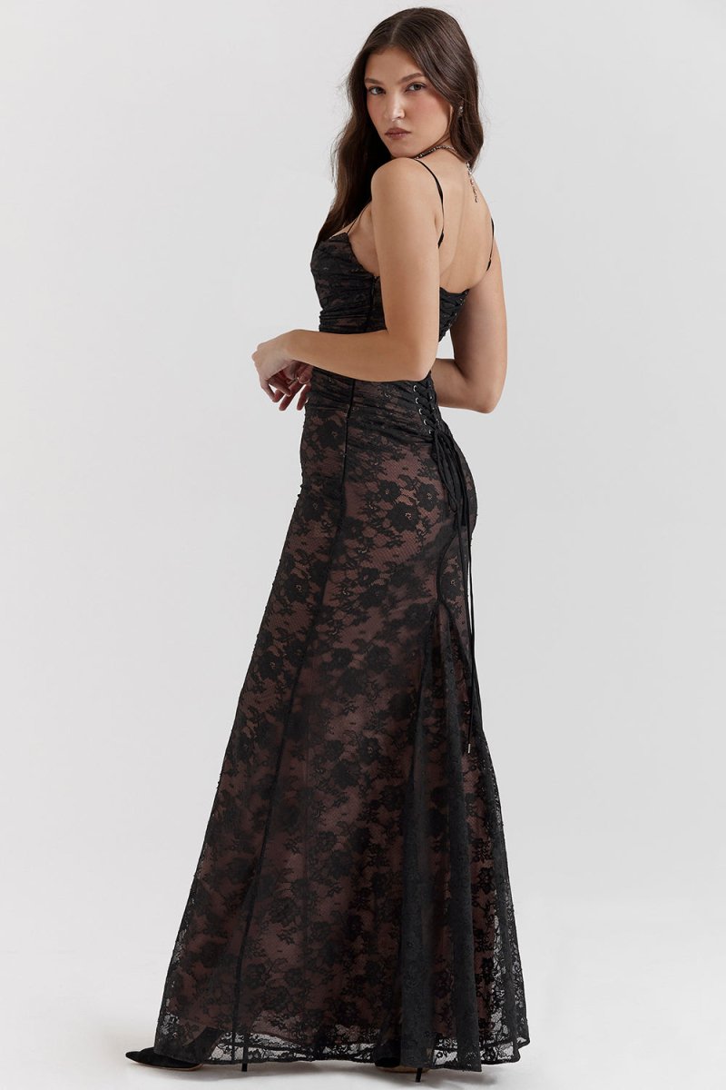 Thalassa Long Sleeve Lace Maxi Dress