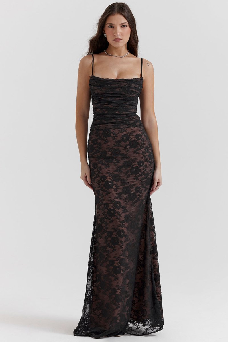 Thalassa Long Sleeve Lace Maxi Dress