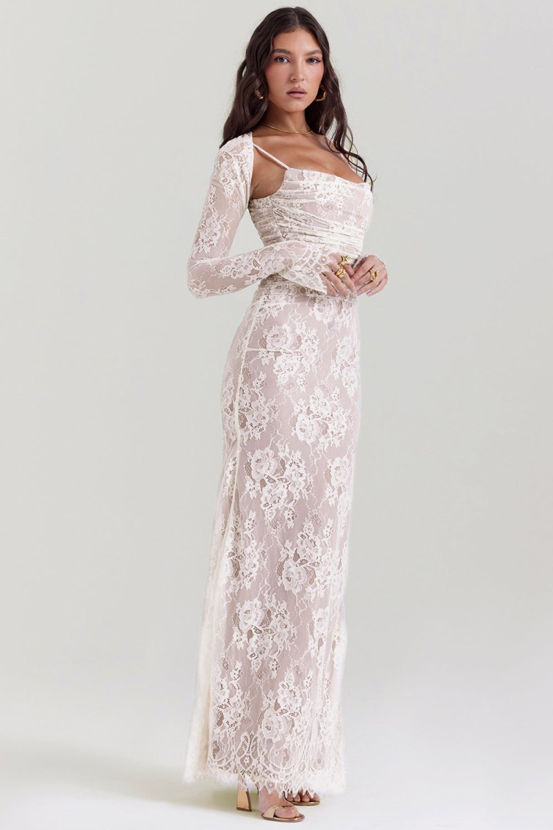 Thalassa Long Sleeve Lace Maxi Dress