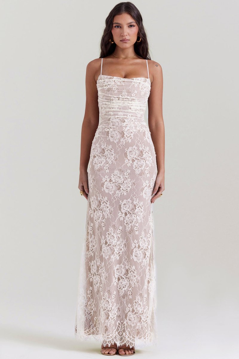 Thalassa Long Sleeve Lace Maxi Dress