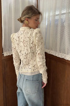 Women's Sheer Lace Open Front Cardigan