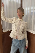 Women's Sheer Lace Open Front Cardigan