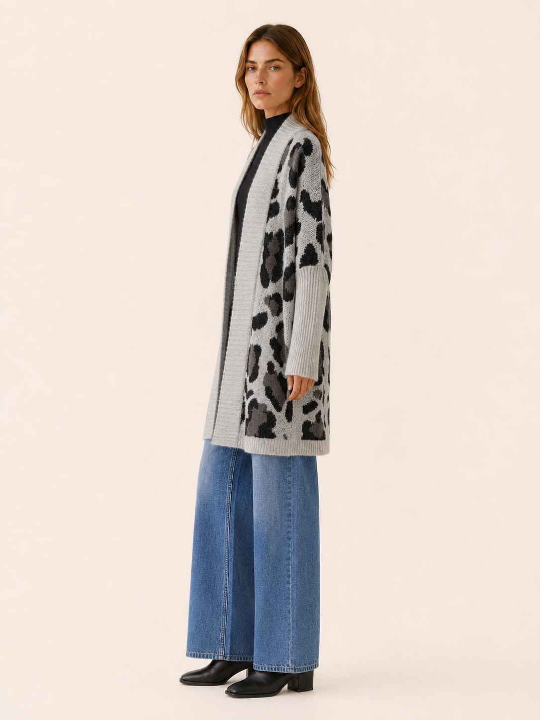 Lisette | Chic Leopard Print Long Cardigan