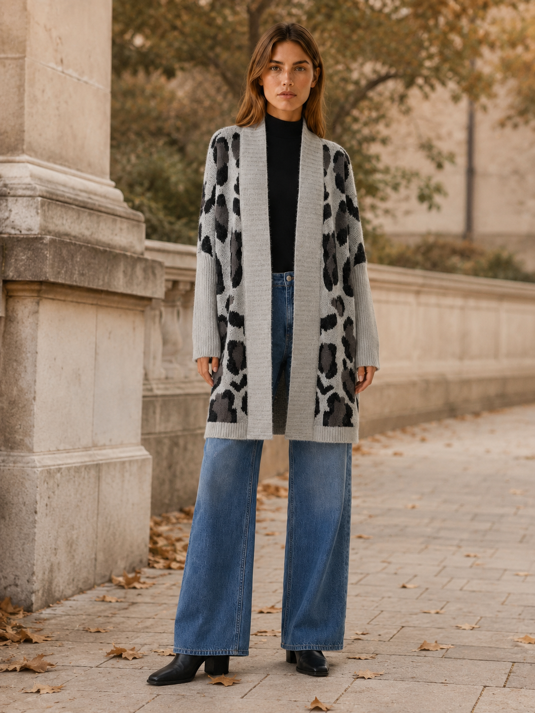 Lisette | Chic Leopard Print Long Cardigan