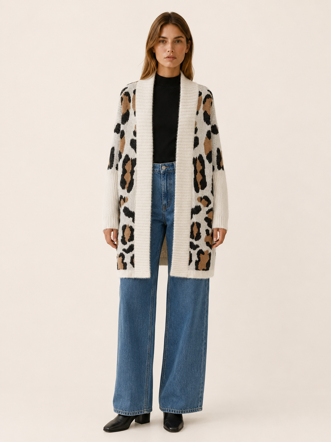 Lisette | Chic Leopard Print Long Cardigan