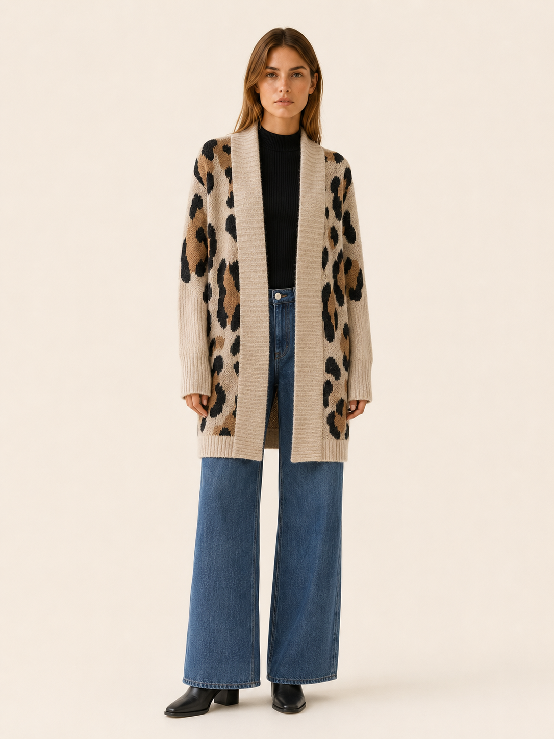 Lisette | Chic Leopard Print Long Cardigan