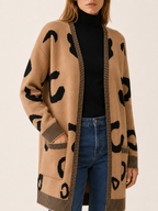 Lunara | Chic Leopard Print Pocket Cardigan