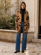 Lunara | Chic Leopard Print Pocket Cardigan