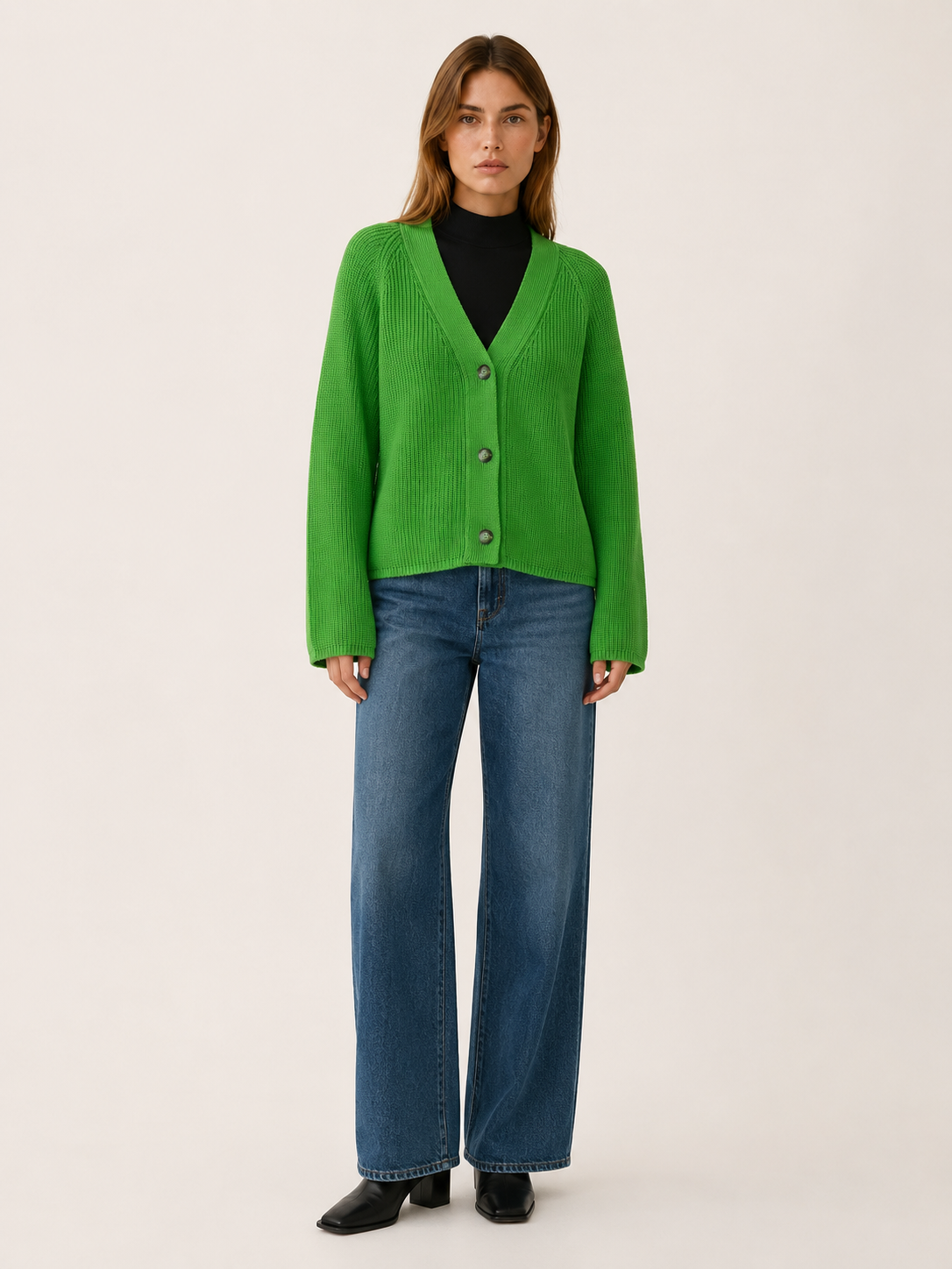 Lysandra | Classic V-Neck Button Front Cardigan