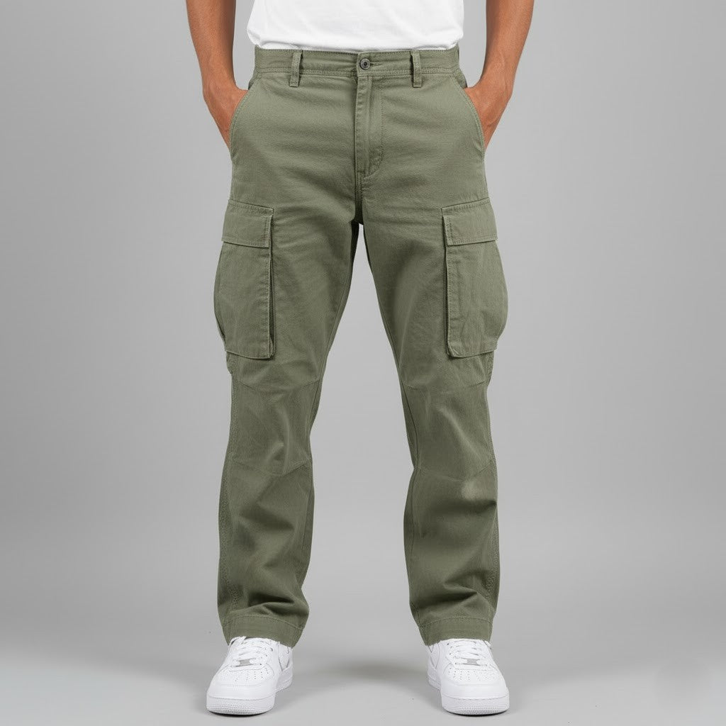 Men's Straight Leg Cargo Pants – Pleated Pockets
