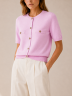 Orabelle | Soft Short Sleeve Button Cardigan