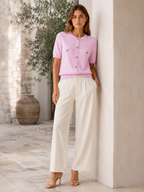 Orabelle | Soft Short Sleeve Button Cardigan