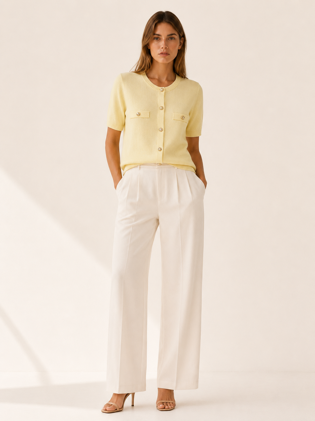 Orabelle | Soft Short Sleeve Button Cardigan