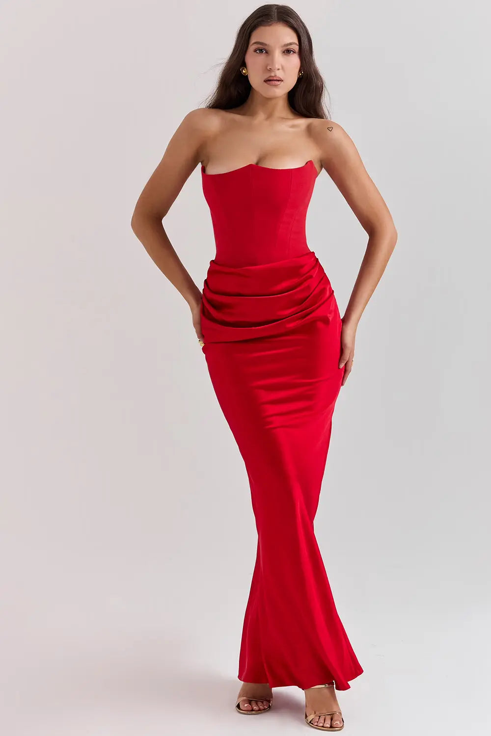 Moni Strapless Corset Maxi Dress
